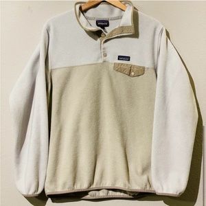 Patagonia Light Tan2 Tone Synchilla Snap-T Fleece Pullover  XL